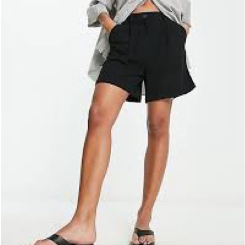 Asos Design Dad short with linen in black 10 NWOT